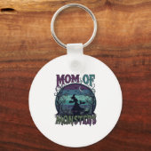 Moeder Monsters Halloween Heks Maan Pompoenen Begr Sleutelhanger (Voorkant)