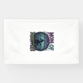 Moeder Monsters Halloween Heks Maan Pompoenen Begr Spandoek (Horizontaal)