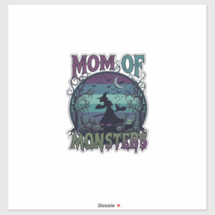 Moeder Monsters Halloween Heks Maan Pompoenen Begr Sticker