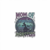 Moeder Monsters Halloween Heks Maan Pompoenen Begr Sticker (Voorkant)