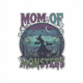 Moeder Monsters Halloween Heks Maan Pompoenen Begr Sticker (Voorkant)