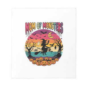 Moeder Monsters Halloween Heks Pompoenen Vleermuiz Notitieblok