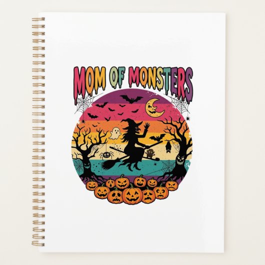 Moeder Monsters Halloween Heks Pompoenen Vleermuiz Planner (Voorkant)