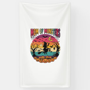 Moeder Monsters Halloween Heks Pompoenen Vleermuiz Spandoek
