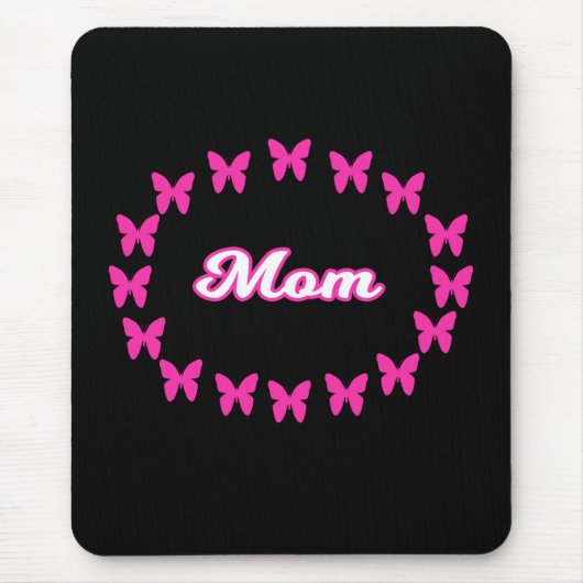 Moeder MUISPAD Met Cute Roze Vlinders Muismat (Voorkant)