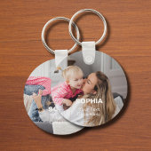 Moeder Naam 2 Foto Eenvoudig Sleutelhanger
