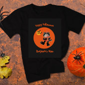 Moeder Naam Halloween Schattige Zwart Kat Maan Vle T-shirt