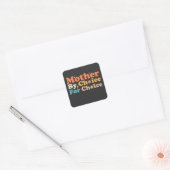 Moeder naar keuze voor Groovy Retro Vierkante Sticker (Envelop)