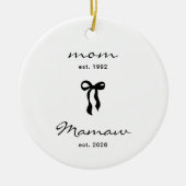 Moeder naar Mamaw Coquette Boog Ornament (Voorkant)