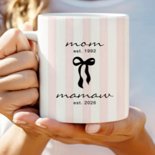 Moeder naar Mamaw Est mok met strikje