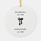 Moeder naar Nonna Coquette Boog Ornament (Voorkant)