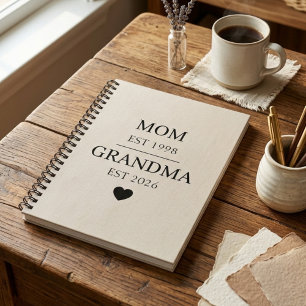 Moeder naar oma Est jaar familie reis ontwerp Notitieboek