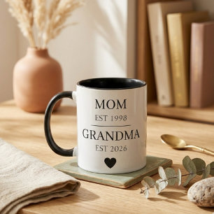 Moeder naar oma gesticht jaar familie reis ontwerp mok