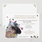 Moeder Natuur Baby shower uitnodiging: Kaart (Voorkant / Achterkant)