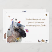 Moeder Natuur Baby shower uitnodiging: Uitnodiging (Voorkant / Achterkant)