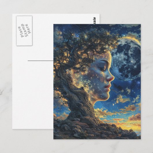 Moeder Natuur Boom Fantasy Briefkaart (Voorkant / Achterkant)