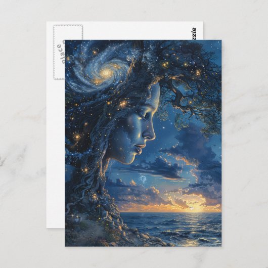 Moeder Natuur Boom Ocean Fantasy Briefkaart (Voorkant / Achterkant)