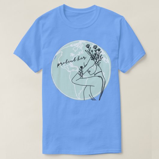 Moeder Natuur Red onze planeet T-shirt (Design voorkant)