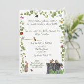 Moeder Natuur roept: baby shower Uitnodiging (Staand voorkant)