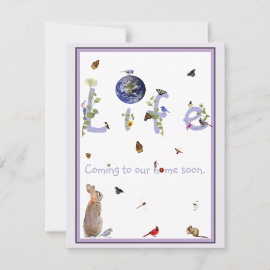 Moeder Natuur roept: Baby shower uitnodiging (Voorkant)