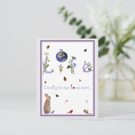 Moeder Natuur roept: Baby shower uitnodiging (Staand voorkant)