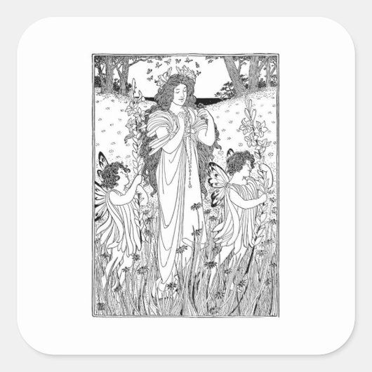 Moeder Natuur Summer Vierkante Sticker (Voorkant)