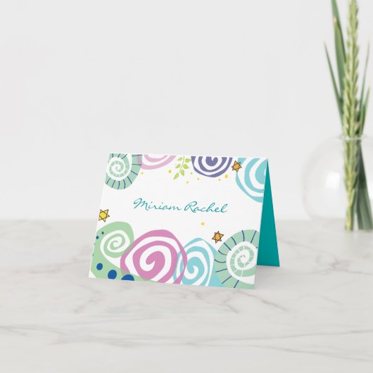 MOEDER NATUUR SWIRL Bat Bar Mitzvah Hartelijk dank Bedankkaart (Voorkant)