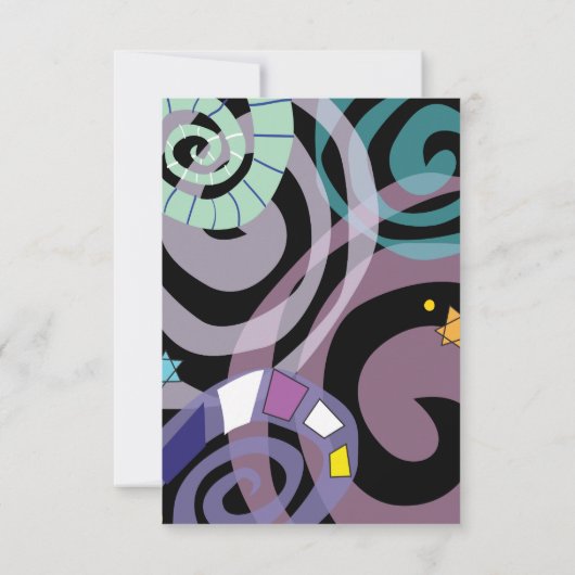 MOEDER NATUUR SWIRL Bat Bar Mitzvah Party Kaart (Achterkant)