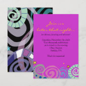 MOEDER NATUUR SWIRL Bat Bar Mitzvah Party Kaart (Voorkant / Achterkant)