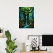Moeder Natuur's Embrace - Surreal Wildlife Fantasy Poster (Thuiskantoor)