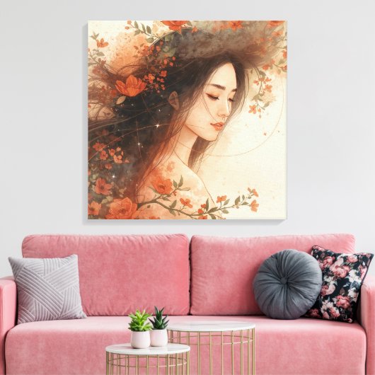 Moeder Natuur's Omarming Boho Muurkunst Canvas Afdruk (Insitu (Woonkamer))