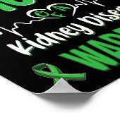 Moeder Nierziekte Warrior Awareness Lint Groen Poster (Hoek)