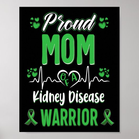 Moeder Nierziekte Warrior Awareness Lint Groen Poster (Voorkant)