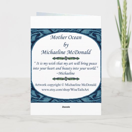 Moeder Ocean Wenskaart Kaart (Achterkant)