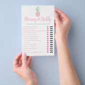 Moeder- of vader-ananas-zomer-babyborrelspel flyer (Hand)
