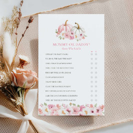 Moeder of Vader Fall Girl Baby Shower Spel