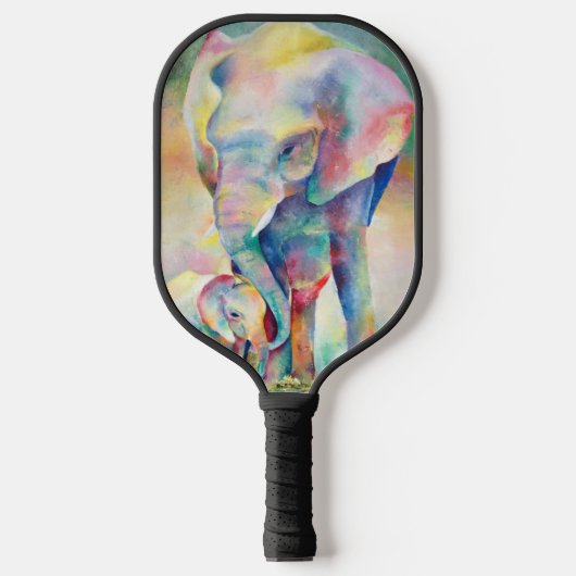 Moeder Olifant en Baby Pickleball Paddle (Voorkant)