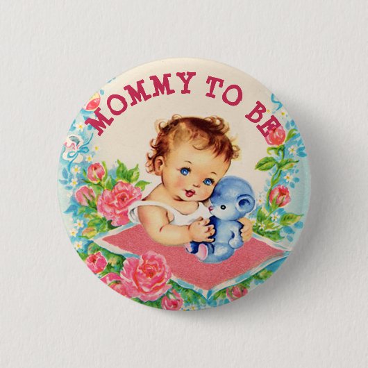 Moeder om Baby shower Button  Baby Meisje (Voorkant)