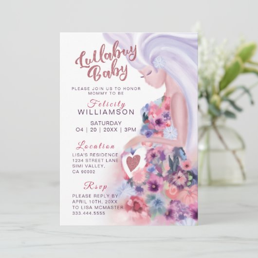  moeder om een uitnodiging tot het Baby shower van (Staand voorkant)