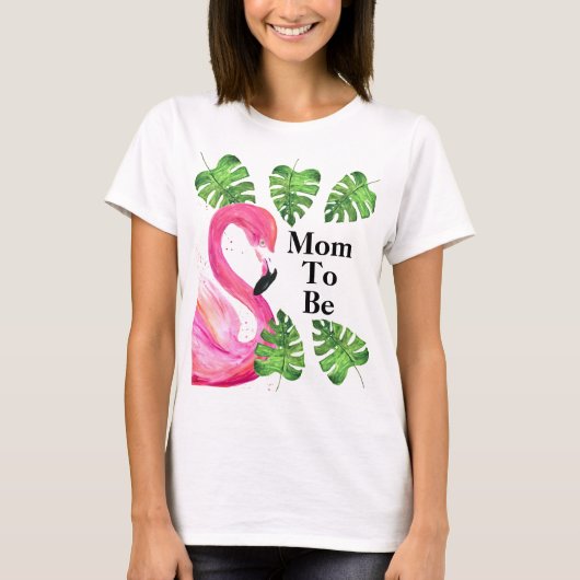 Moeder om Flamingo Tropical Leaves Party te zijn T-shirt (Voorkant)