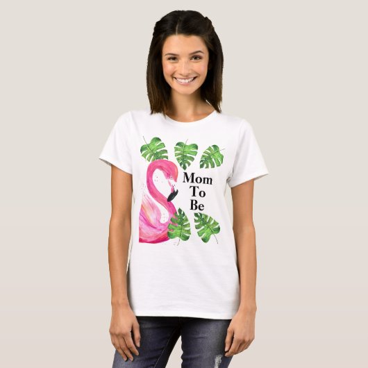 Moeder om Flamingo Tropical Leaves Party te zijn T-shirt (Voorkant volledig)
