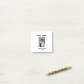 Moeder om foto naam baby shower datum toe te voege post-it® notes (Op bureau)