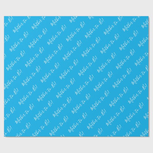 Moeder om het Blauwe Baby shower van het Manuscrip Cadeaupapier (Vlak)