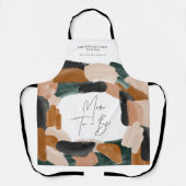 Moeder om modern terracotta groen zwart geschilder schort (Voorkant)