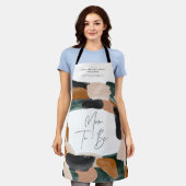 Moeder om modern terracotta groen zwart geschilder schort (Gedragen)