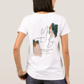 Moeder om modern terracotta groen zwart geschilder t-shirt (Achterkant)