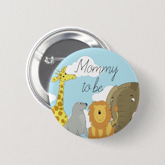 Moeder om Oerwoud Dieren Baby shower Ronde Button 5,7 Cm (Voorkant /achterkant)