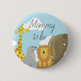 Moeder om Oerwoud Dieren Baby shower Ronde Button 5,7 Cm