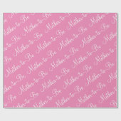 Moeder om roze Baby shower van het Manuscript te z Cadeaupapier (Vlak)