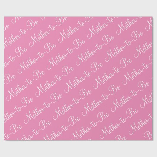 Moeder om roze Baby shower van het Manuscript te z Cadeaupapier (Vlak)